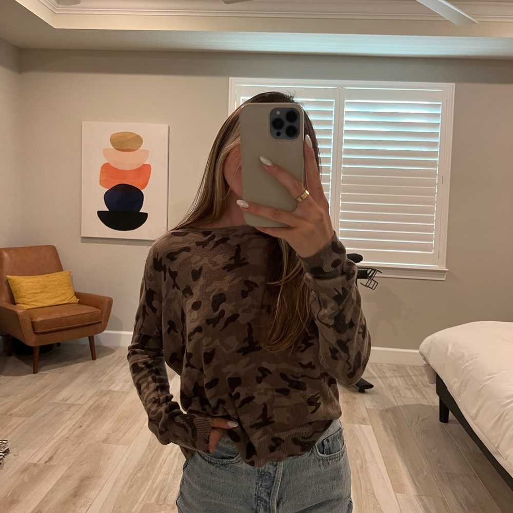 Brown camo sweater from Ruby & Jenna